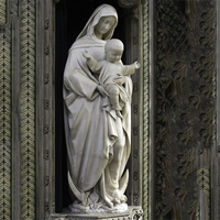 Prix d'usine, statues de la Vierge Marie en marbre naturel d'extérieur avec statue de bébé
