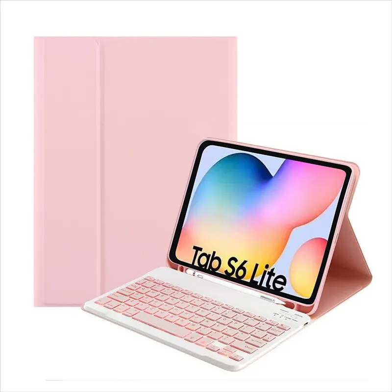 Funda de cuero para tableta Samsung Galaxy Tab S6 lite, protector de teclado de material ABS y TPU de 10 pulgadas, 10,4 pulgadas, P610