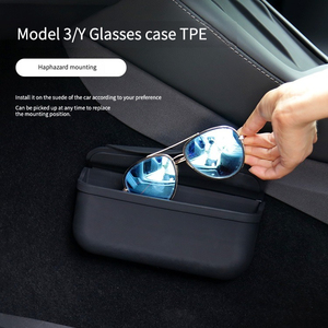 Poche de boîte à lunettes gratuite pour voiture Tesla Pasteable Spectacle Case lunettes de soleil ABS Organizer Box - Product Image 6