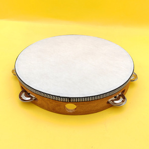 Tambourin à main en bois de noyer de 4 pouces, couleur bois, pour église, mariage, fête, danse - Vente en gros - Product Image 5