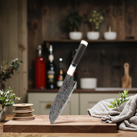 Ensemble de couteaux de cuisine personnalisés, acier Damas 33 couches avec manche en résine et acier inoxydable, bois d'ébène aiguisé pour trancher les aliments