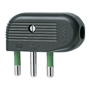 Enchufe Vimar 2P+T 16A 250V 90 Grados Negro - Product Image 1