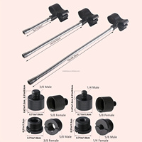 Bras col de cygne en métal robuste 13 pouces | Support d'extension réglable avec kit d'adaptateur pour appareil photo, téléphone, microphone