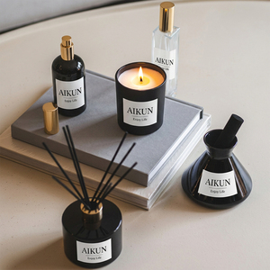 AIKUN Processing Customization Eco Friendly Glass Scented Candle and Non Flame Scented Candles <b>Reed</b> <b>Diffuser</b> Sets Gift Set - Product Image 1