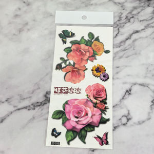 Adesivi <span class=keywords><strong>Vintage</strong></span> stile retrò tatuaggio temporaneo teschio acqua di Rose trasferimento farfalla adesivo del tatuaggio del fiore - Product Image 5