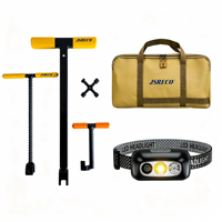 Kit d'outils professionnels manuels pour l'entretien des équipements hydrauliques, Lampe frontale LED 300LM, Clé de compteur d'eau extensible 17-29 pouces, Clé de compteur 12 pouces