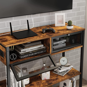 Mesa auxiliar contemporánea de 31,5 pulgadas personalizada de fábrica con dos cajones, mesita de noche de dormitorio antiguo, Material de madera y Metal para uso en la sala de estar - Product Image 6