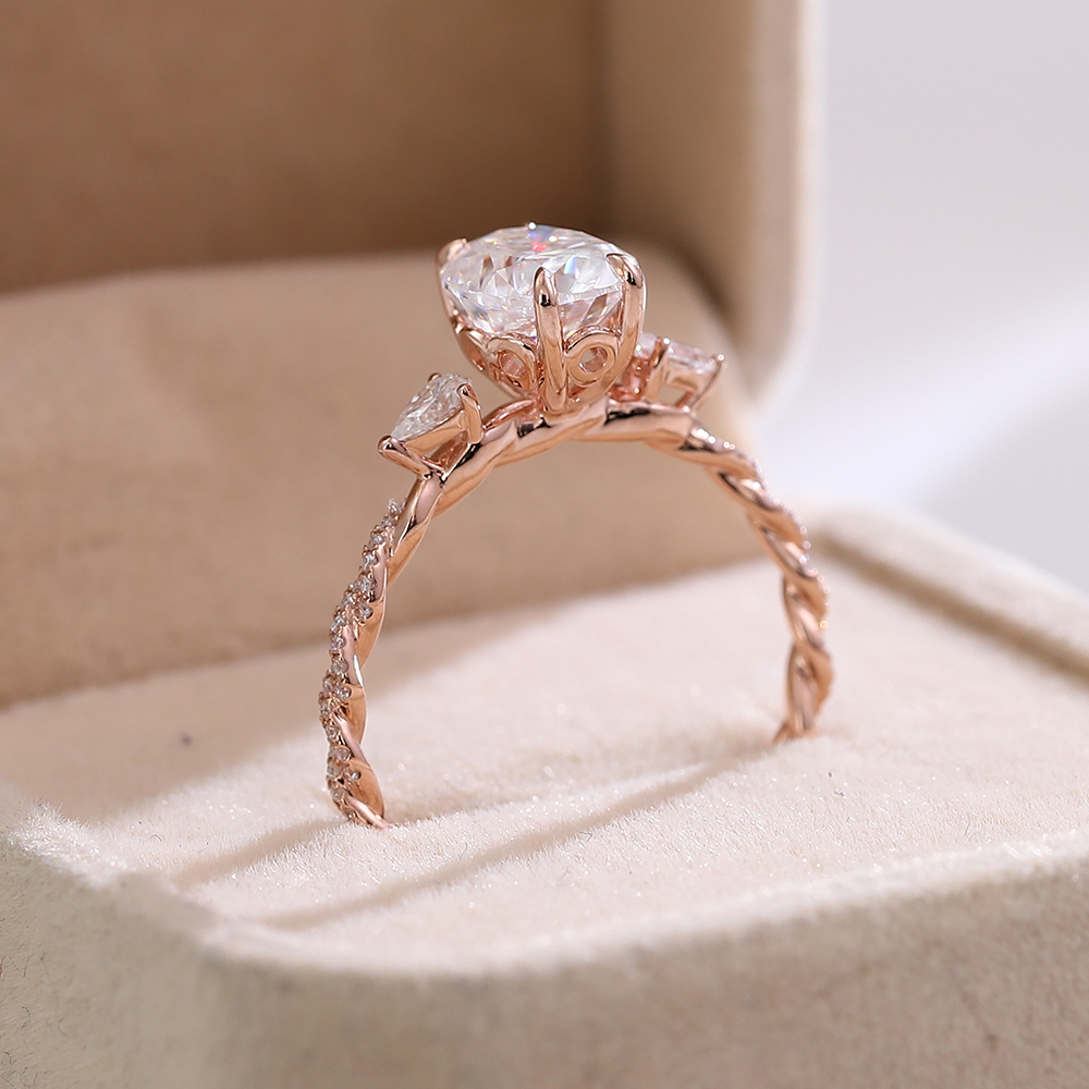 แหวนเพชรโมอิสซาไนต์ทองคำแท้ 18k