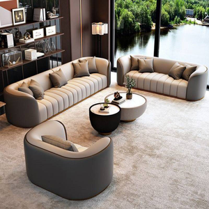 Set di Divani di Lusso dal <span class=keywords><strong>Design</strong></span> Moderno, Mobili in Pelle, <span class=keywords><strong>Divano</strong></span> Modulare da 1-4 Posti per Casa e Reception d'Hotel - Product Image 3