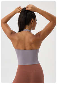 Halter Neck Tops Femmes Sexy Col En V À Séchage Rapide Sport Dos Nu Gilet Gym Fitness Tops <span class=keywords><strong>Yoga</strong></span> Wear Course En Plein Air Crop Tops - Product Image 6