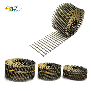 Bobina de clavo de acero con revestimiento amarillo Anillo liso Tornillo Vástago Espiral Cabeza plana Punta de diamante para construcción Clavo de paleta de muestra gratis - Product Image 5