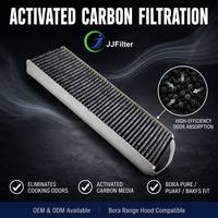 Filtre à charbon actif pour hotte aspirante domestique, anti-graisse et anti-odeur, de remplacement, Bora Pure PUAKF Basic BAKFS, pour extracteur de cuisinière, facile à installer