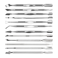 Professionnel Métal Argent Poussoir À Cuticules Extracteur De Peau Morte En Acier Inoxydable Éplucheur Grattoir Durable En Gros Poussoir À Ongles