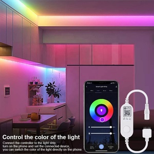 Kit de Tira de Luces LED RGB Flexible de 12V 5050, Control Inteligente por Aplicación, Control Remoto, Sincronización con Música, Compatible con Tuya, ZigBee, Alexa y <span class=keywords><strong>Echo</strong></span> - Product Image 4
