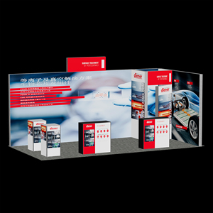 Stand de Exhibición Profesional Personalizado con Caja de Luz SEG, Panel Trasero Extendido con Letrero Superior y Exhibidor de Productos de Múltiples Niveles - Product Image 5