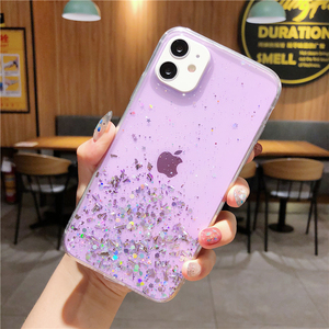 <span class=keywords><strong>Cover</strong></span> per <span class=keywords><strong>iPhone</strong></span> 17 Pro Max in <span class=keywords><strong>Silicone</strong></span> con Glitter a Stella, Accessorio Morbido in TPU Trasparente, Regalo per Lei - Product Image 2