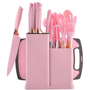 Popular 19Pcs Kitchen Utensils Set <b>Silicone</b> Spatula Ladle Cooking Utensil With Holder - Product Image 1