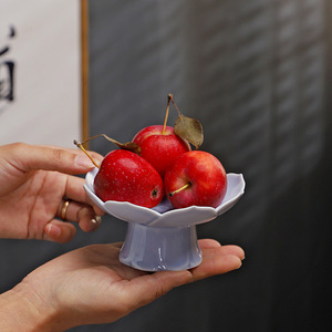 Assiette à fruits en céramique japonaise en forme de fleur avec support, nouveau style chinois, vaisselle pour cérémonie du thé, origine Dehua - Product Image 2
