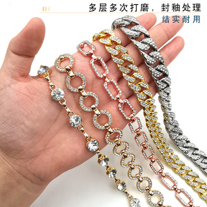 Cadena de diamantes de imitación de aleación de zinc, cadena decorativa para accesorios de prendas de vestir, 7 tamaños, 3 colores - Product Image 4