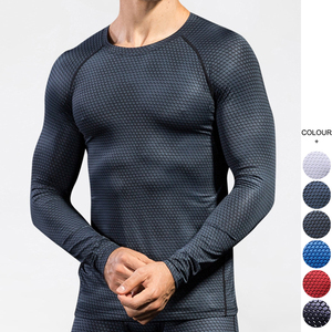Camiseta Deportiva de Compresión para Hombre, Ajustada, de Manga Larga, para Correr, Gimnasio, Pérdida de Peso, Térmica, 2022 - Product Image 1