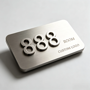 Placa de Dirección con Letras Metálicas 3D, Número de Puerta Personalizado en Acero Inoxidable para Hotel, Villa, B&B, Tienda Comercial - Product Image 3