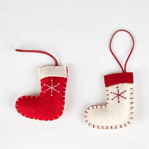 Transfrontalier bricolage décorations de noël laine feutre tissu <span class=keywords><strong>pain</strong></span> d'épice homme chaussettes vacances champ ornements pour cadeau de vacances donnant - Product Image 2