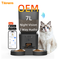 Distributeur automatique de nourriture pour chien et chat 4L 7L avec caméra 480p Gamelle en acier inoxydable Application Tuya OEM Wifi Timing