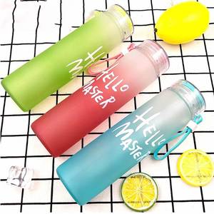Botellas de Agua de Vidrio Coloridas al por Mayor de Fábrica, Botellas de Agua de Vidrio Esmerilado Económicas para Campamento - Product Image 4