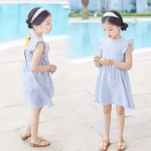 Nuevo modelo de vestido elegante para niñas, juegos de vestir en la playa