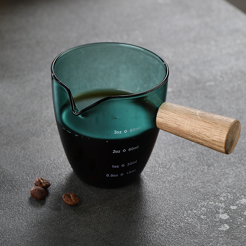verde lago-90ml piatto leggero a bocca singola in legno di acacia