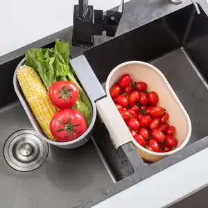 Kitchen Self-Standing Drain Sink Leftovers Soup Juice Separated By Garbage Filter Sink Storage Basket Sink Rack