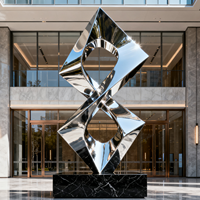 Soudage extérieur sans soudure résistant à la corrosion Décoration d'immeuble de bureaux Art métallique Sculpture abstraite en acier inoxydable