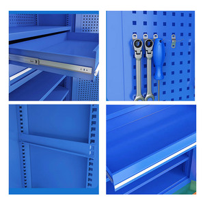 <span class=keywords><strong>Armoire</strong></span> à outils robuste, boîte à outils d'atelier, panneau de rangement à trous carrés pratiques, structure intérieure personnalisée - Product Image 5