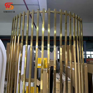 ฉากหลังงานแต่งงานโค้งมนทำจากโลหะสีทองคุณภาพสูงสแตนเลสสตีลเนื้อเนียน - Product Image 2