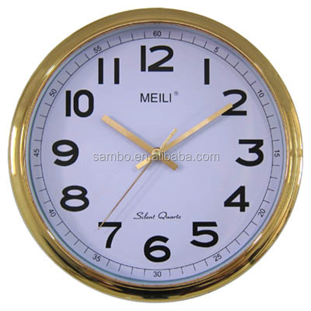 Wholesale Plating Golden Wall Clock for Home Deco