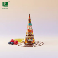 Approvisionnement direct usine, vente en gros, personnalisable, grand cône de crème glacée au chocolat, gaufrette croustillante, marron, sucrée, solide, marque [Nom de la marque], 12 mois, HALAL