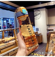 Botol air minum kebugaran Gym, botol air minum plastik bening untuk olahraga, botol air siswa, 400ml 500ml 550ml