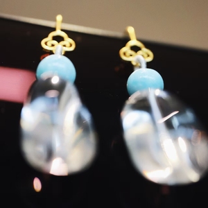 Thời Trang Tự Nhiên Nguyên Chất Cơ Thể Trắng Pha Lê Tòn Ten Hình Giọt Nước Bông Tai Nữ Linh Vật Tự Làm Đồ Trang Sức Cưới - Product Image 5