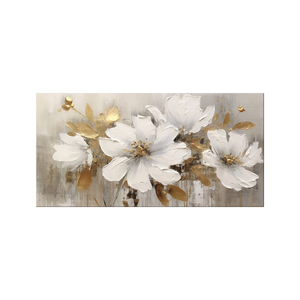 Tóm tắt tường nghệ thuật trắng vàng tay vẽ tranh sơn dầu tác phẩm nghệ thuật hiện đại hoa bức tranh vải in trang trí nội thất bức tranh tường - Product Image 6