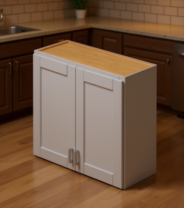 Mobile da Cucina Bianco Stile Shaker Sunique Sydney, 33 Pollici L x 30 Pollici H x 12 Pollici P, 2 Ante, 2 Ripiani, Design Moderno - Product Image 2