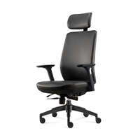 Chaise de bureau exécutive ergonomique en cuir avec base pivotante réglable en hauteur et fonction de soutien lombaire pour la maison, le bureau ou la chambre
