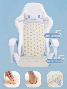 <strong>Pink</strong> Foldable Swivel Gaming <strong>Chair</strong> with Massage Function Ergonomic PU Leather Design - Product Image 4