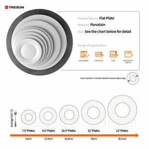 Platos Planos Redondos de Porcelana Cerámica Blanca Pura de 10.5 Pulgadas, Juego de Platos de Cena para Restaurante, <span class=keywords><strong>Precio</strong></span> Económico al por Mayor - Product Image 6