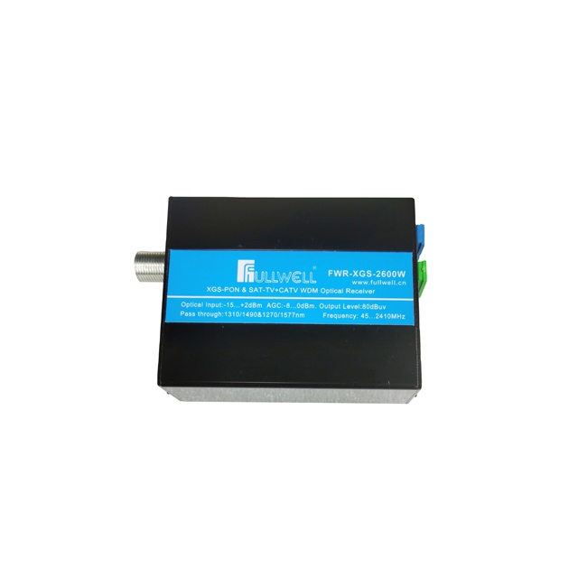 Fullwell FTTH 10G GPON XGS-PON FTA Free to air 45-2410Mhz SAT-TV & CATV WDM if Satellite Optical to RF Receiver