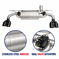 Silencieux d'échappement à double valve 63mm/76mm avec télécommande - Système sonore pneumatique en acier inoxydable poli miroir, épaisseur 1,5mm