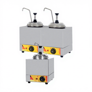 110V 220V Acero inoxidable CE bombas triples dobles individuales dispensador de salsa comercial calentador de dulce de azúcar caliente para Chocolate queso caramelo - Product Image 1