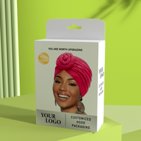 Boîtes d'emballage de bonnet de cheveux en satin de taille personnalisée et de conception libre Boîte de bonnet de cheveux en satin Boîte de rangement à large bande