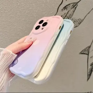 Funda de teléfono para <span class=keywords><strong>IPhone</strong></span> 16 15 Pro Max 14 11 <span class=keywords><strong>13</strong></span> 12 <span class=keywords><strong>Mini</strong></span> XR 8 7 Plus X XS SE 2020 2022 Wave Gradient Love Heart Soft TPU Funda - Product Image 3