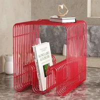 Estante Metálico Minimalista Moderno - Organizador Versátil de Pared o Suelo para Sala de Estar, Mesa de Centro, Lateral de Sofá o Mesa de Noche