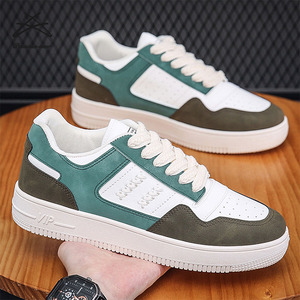Zapatos Blancos de Moda para <span class=keywords><strong>Hombre</strong></span> al por Mayor, Zapatos de Cuero con Cordones, Zapatos Casuales para Caminar, Zapatos Deportivos Transpirables - Product Image 1